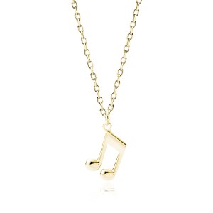 Lantisor argint placat cu aur galben cu nota muzicala DiAmanti Z1924NG-DIA (Argint 925‰ 1,8 g.)